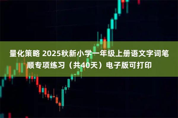 量化策略 2025秋新小学一年级上册语文字词笔顺专项练习（共40天）电子版可打印